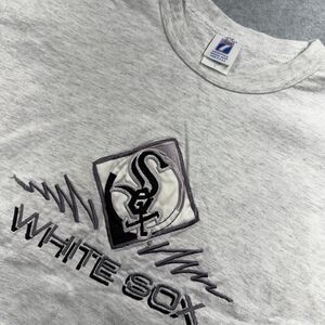 Logo 7 Chicago White Sox MLB Shirt Vintage Gray L Single Stitch Made in USA